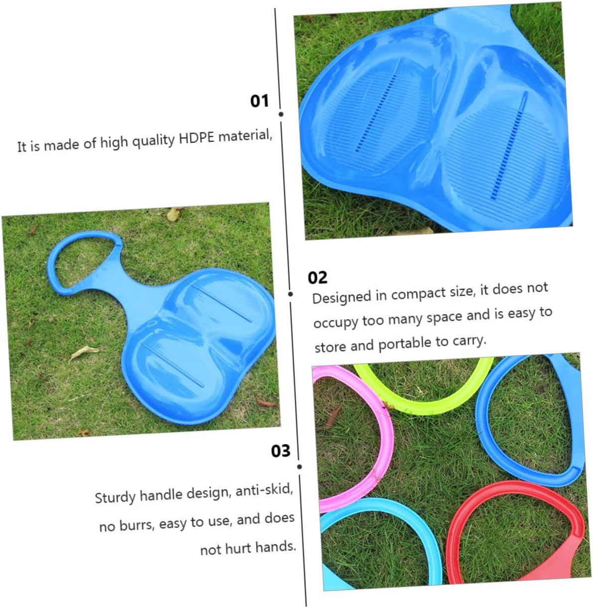 2pcs Skiing Sheet Grass-Sliding Board Hdpe Ski Board for Outdoor Fun Portable Sandboarding Activities Compact with Anti-Skid Design