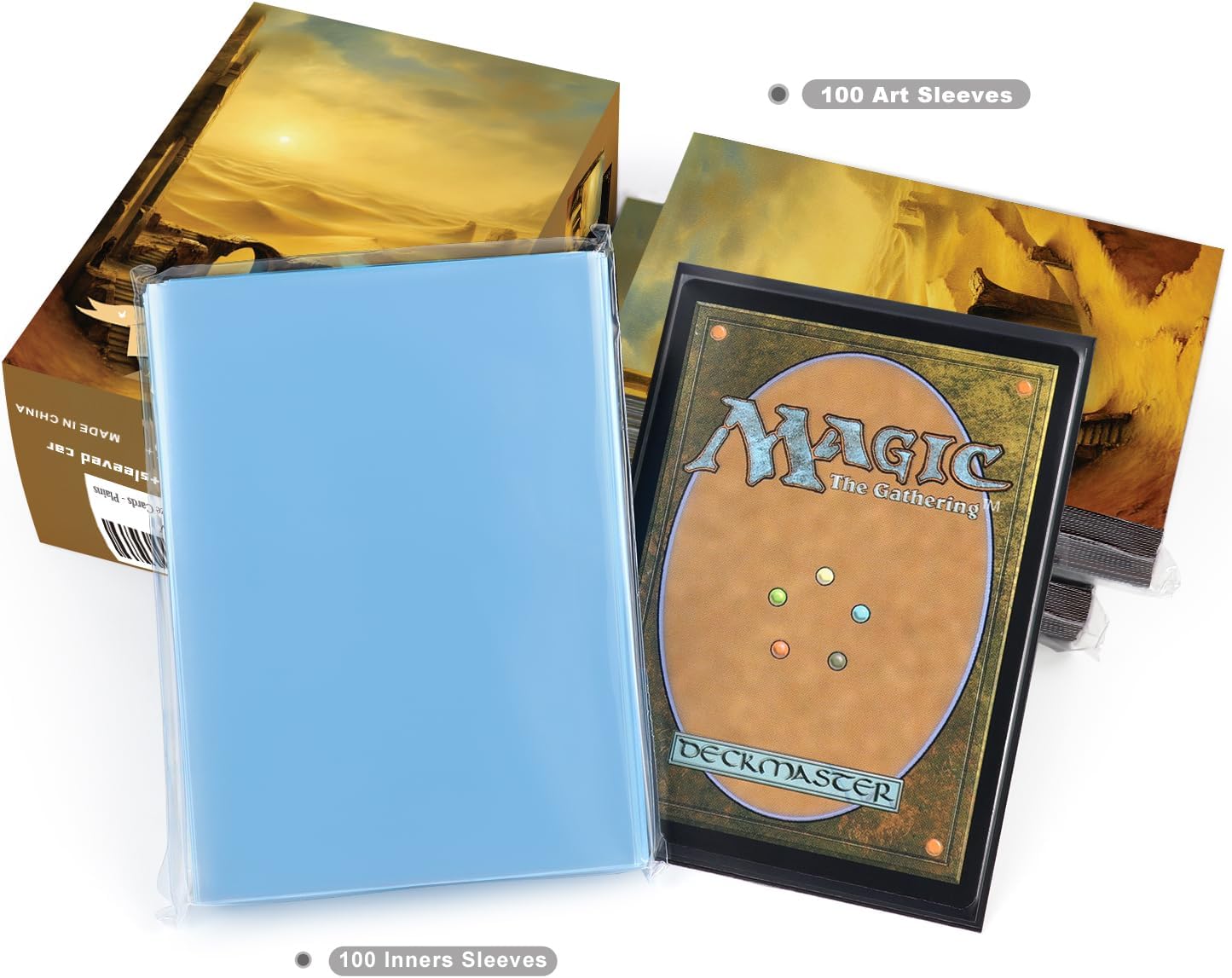 100 Card Sleeves for MTG with 100 Inner Sleeve, Textured Back Art Sleeves, Fit Standard Size Cards - Forest
