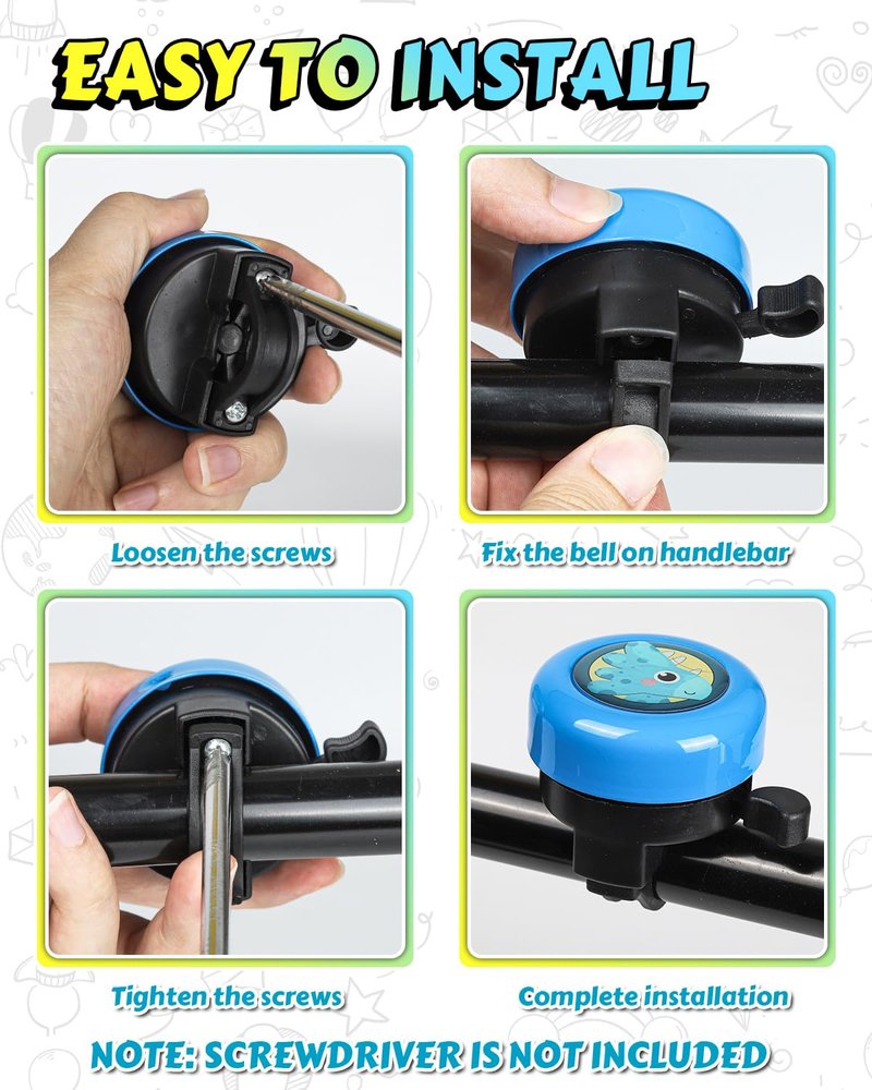 VICTGOAL Bike Bell for Kids with Loud Clear Sound, Bicycle Bell Scooter Bike Horn Ringtone Alert Cute Cycling for Toddler Children Boys Girls