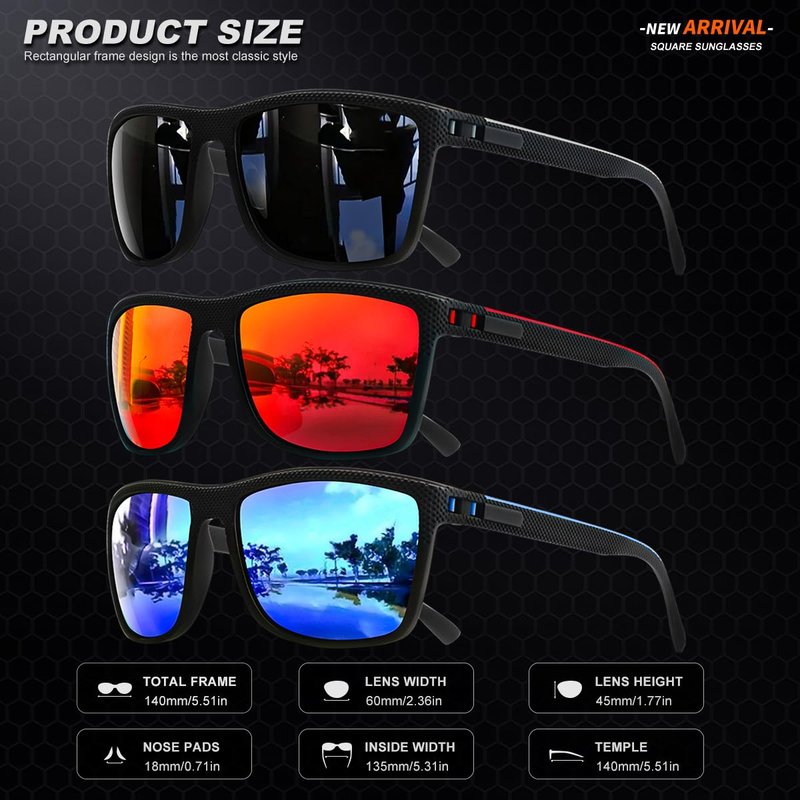AWGSEE Polarized Sunglasses for Men, UV Protection Lightweight Sun Glasses for Driving Fishing Golf