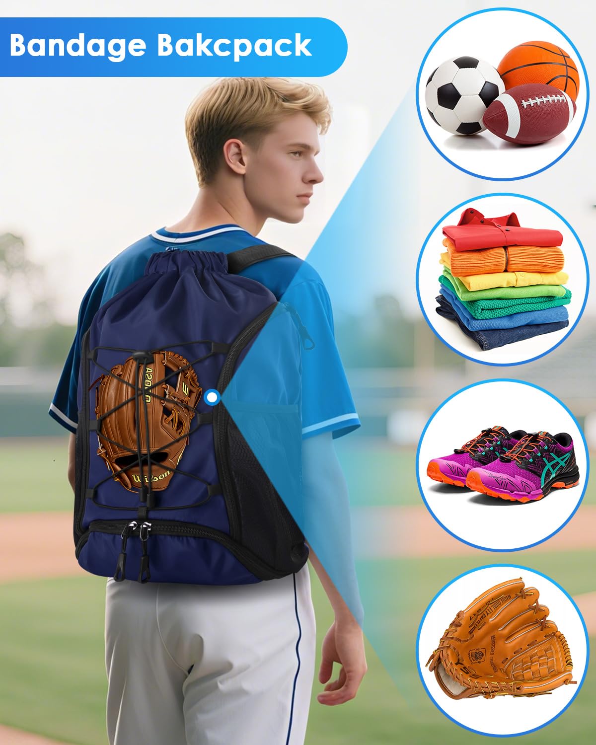 BROTOU Soccer Bags, Football Backpack, Volleyball Bag