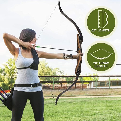 Samick Sage Archery Takedown Recurve Bow 62-inch - Right & Left Handed - 25-60lb - Archery Recurve Bows for Teens & Adults - Beginners to Advanced, Hunting & Target Practice