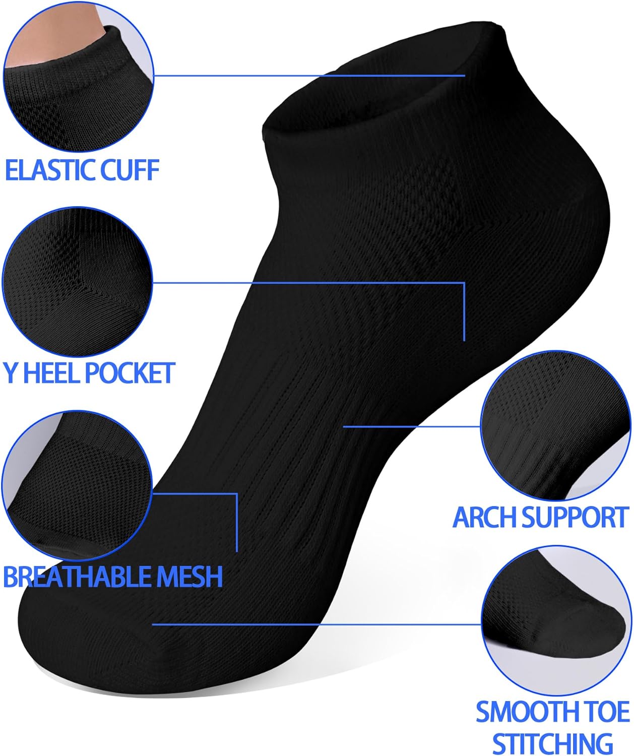 10 Pairs Kids Socks for Boys Girls Ankle Athletic Low Cut Socks Half Cushioned Crew Cotton No Show Running Sock