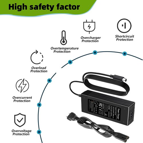 42V Charger for Phantomgogo A9 A8 Phantom GO A9 Foldable Electric Scooter 350W Motor 36V 10.4Ah Lithium-ion Battery Power Adapter Cord Cable