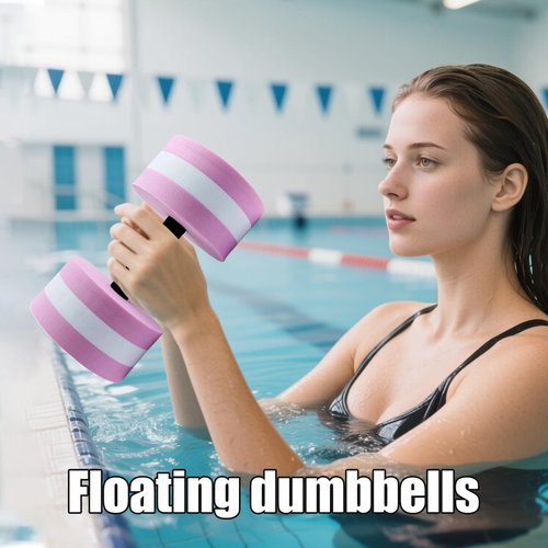 Aquatic Dumbbells, Pool Weights Water Dumbbells, EVA Foam Pool Barbells for Swimming, Swimming Pool Fitness Equipment for Water Aerobics, 2 Pack