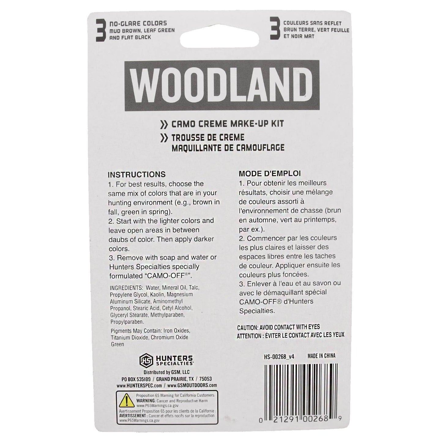 Hunters Specialties Long-Lasting Easy-to-Use Concealment Camo Creme Tube Makeup for Hunting - Woodland Camo Kit