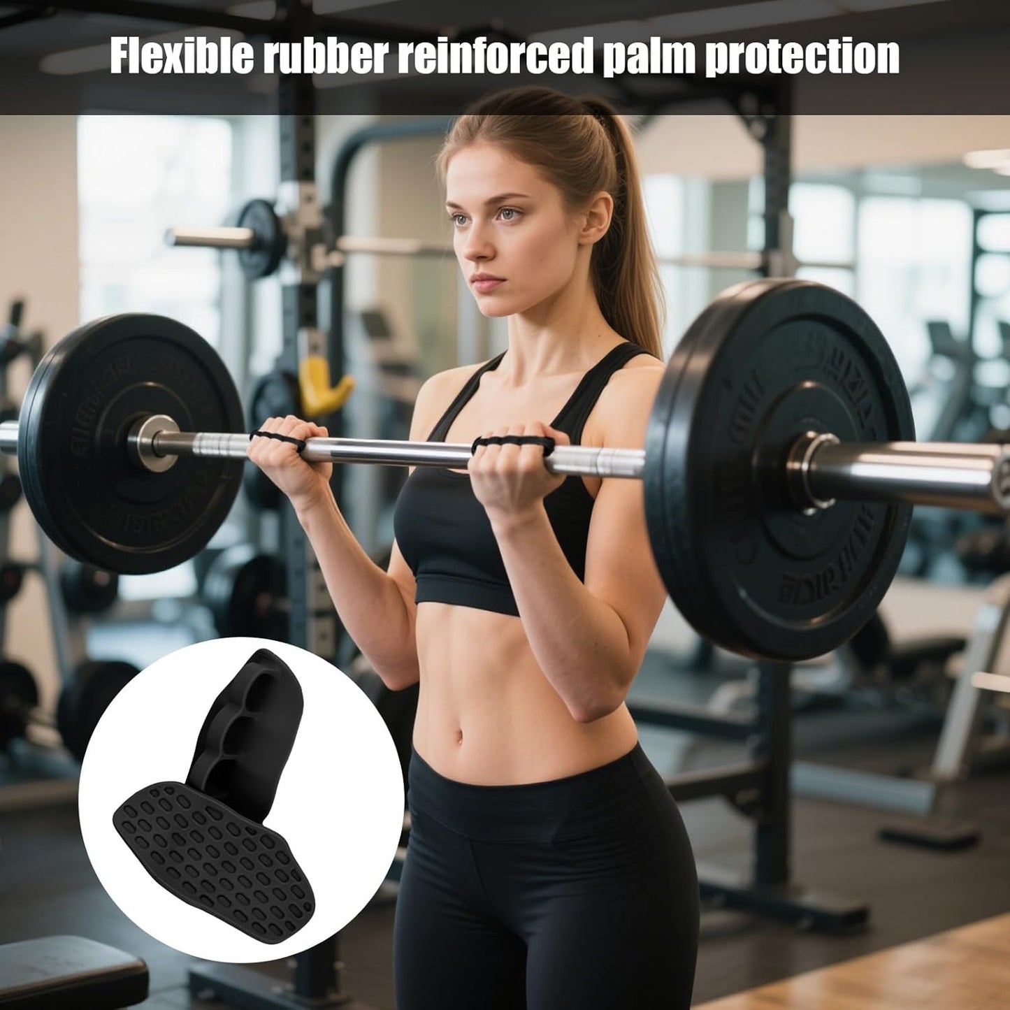 2pcs Weight Lifting Grips, Silicone Anti-Slip Gym Workout Grips for Hand Protection Gloves, Rubber Dumbbell Rypt Gripper for Men Women, Bar Pad Pull Up Practical Fitness Exercise Accessories