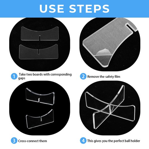 Larrel 6 Set Basketball Holder, Clear Acrylic Basketball Football Stands for Display Lightweight Yet Sturdy Ball Stand for Football Basketballs Soccer Volleyball Rugbys