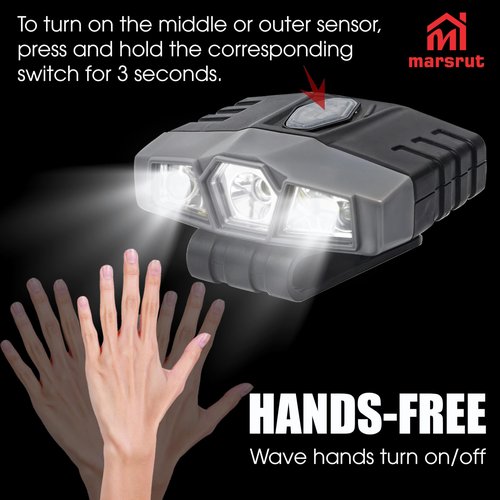 2 Pieces LED Clip On Cap Lights, Hat Flashlight Headlamp Brim Rechargeable Ultra Bright Mini Portable Spotlight for Hands-Free Baseball Caps Fishing Camping 150 Lumens Lighting Waterproof (Black-Grey)