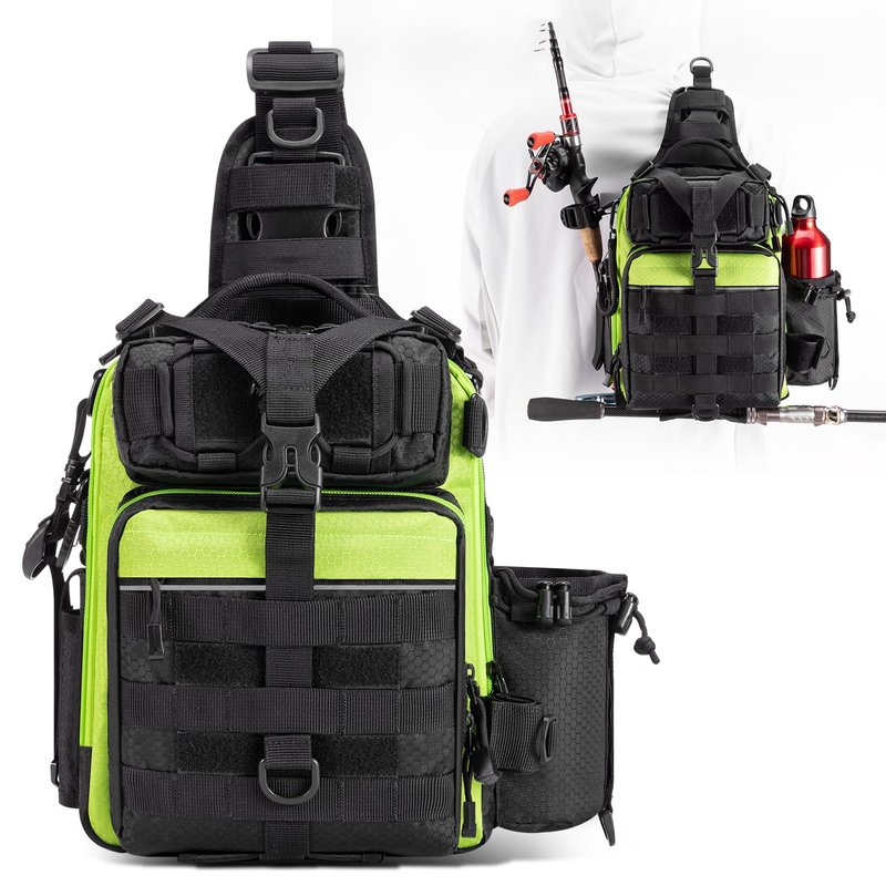BLISSWILL Fishing Backpack with Rod Holder Tackle Bag Gear Bag Fishing Gifts for Men