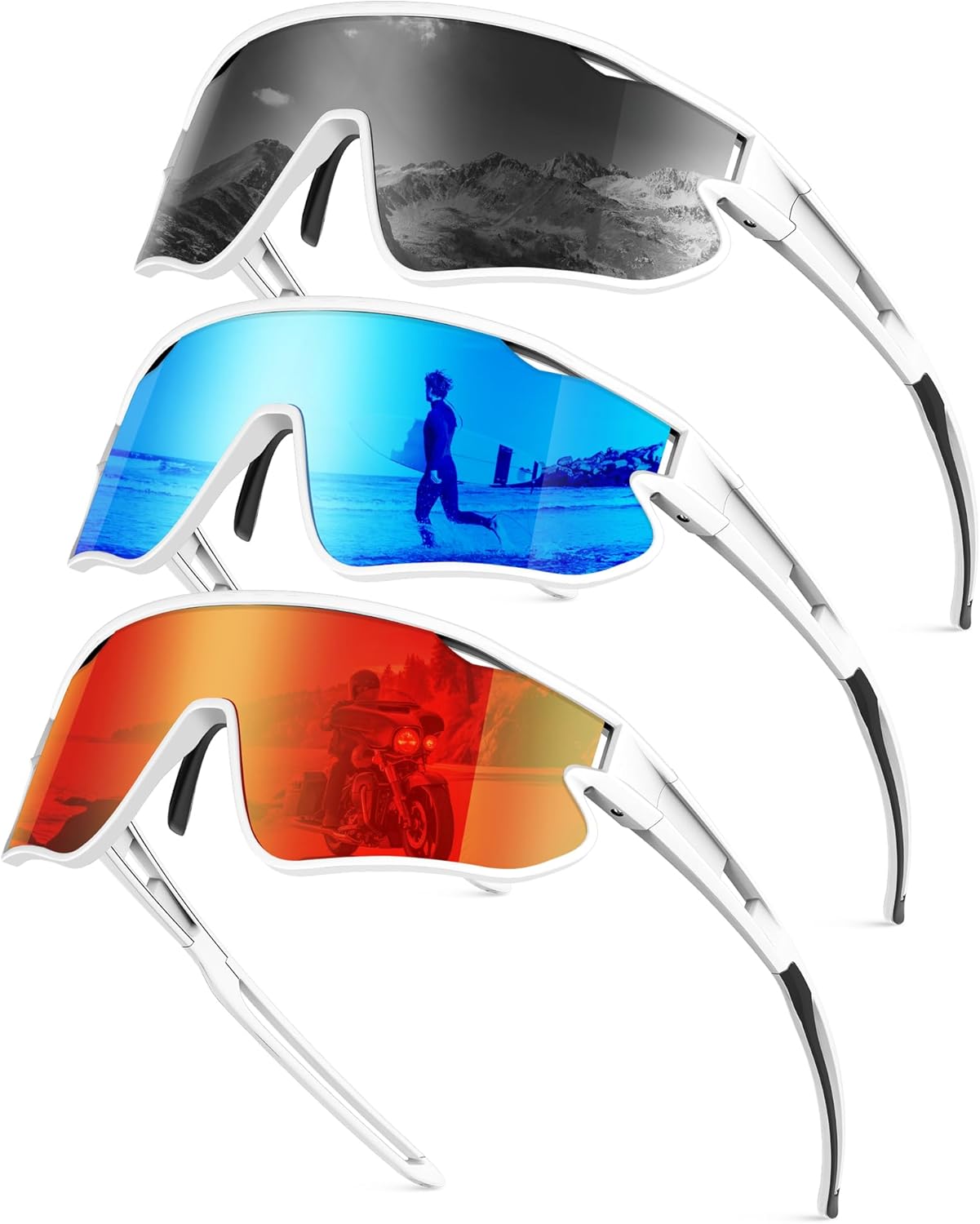 KALIYADI Polarized-Sunglasses Men Polarized Cycling-Sunglasses: Sports Sun Glasses for Running Cycling UV400 Protection