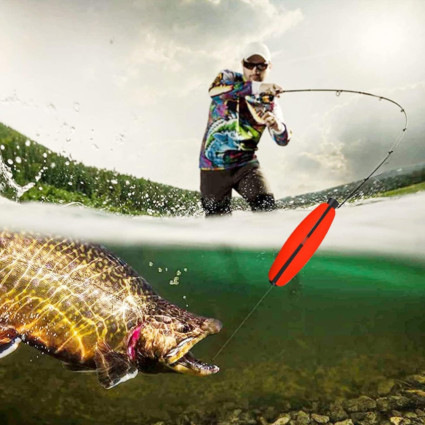 YOTO Peg Floats Slotted丨Fishing Floats for Catfish丨Fishing Cigar Foam Bobber for Santee Rig丨1.5in,2in,2.5in,3in