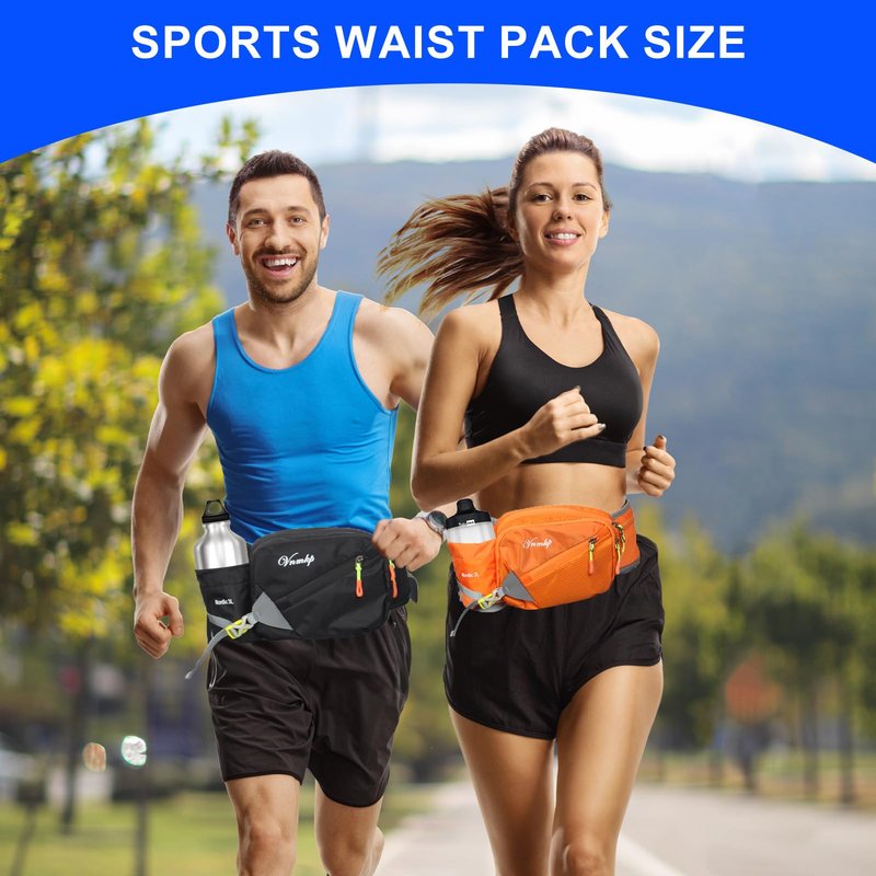 Waist Pack with Water Bottle Holder for Men and Women for Running Climbing Hiking Fitness Cycling and Other Outdoor Sports Green