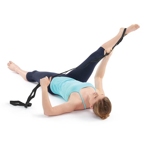 OPTP The Original Stretch Out Strap XL with Exercise Book, USA Made Stretch Out Straps for Physical Therapy, Yoga Stretching Strap or Knee Therapy Strap - Ten Loops, 7'5" Strap