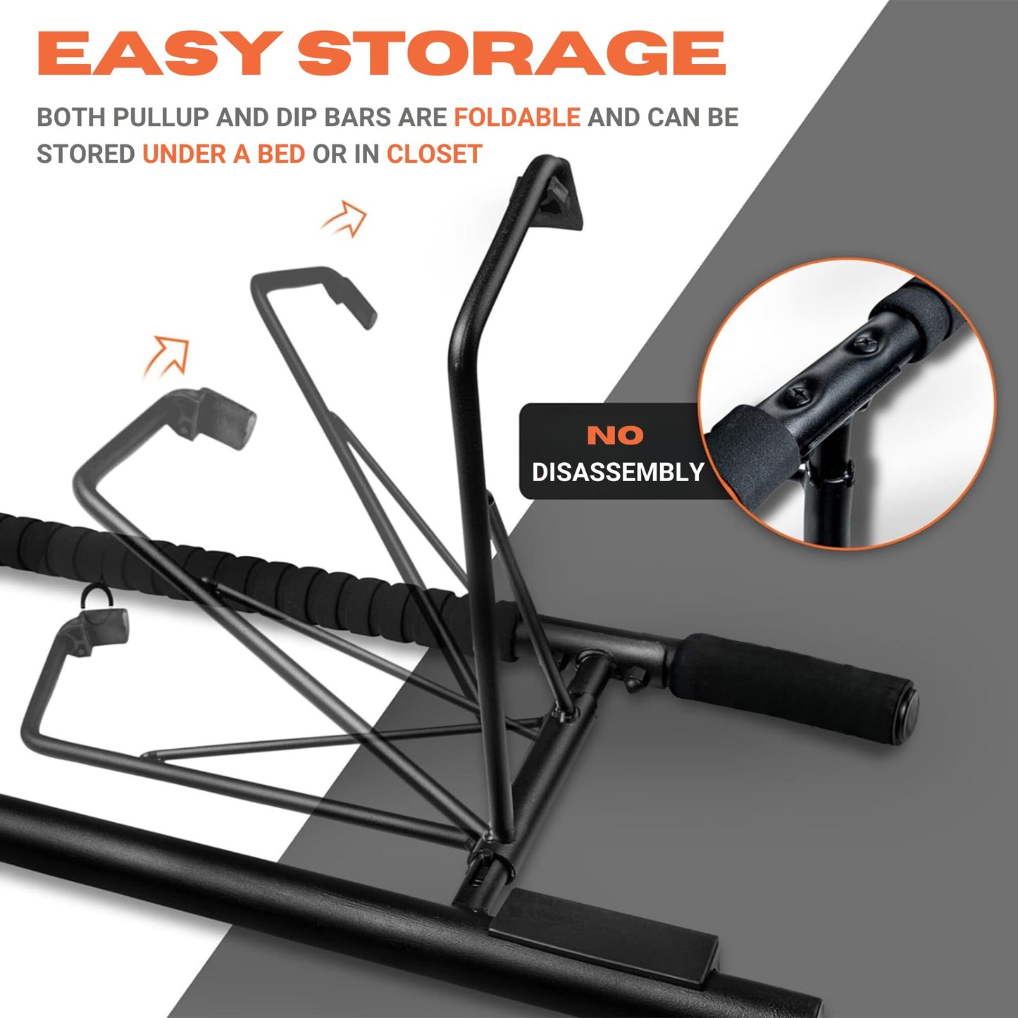 2025 Upgraded Pullup Bar and Dip Bar Station - FULL BODY Home Gym, Easy Storage, Power Tower Dip Station and Pull-up Bar for Doorway, Collapsible Dip Station, No Door Damage, High Weight Capacity, 2025 Upgraded Bodyweight Workout Station