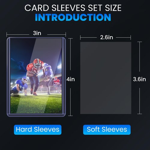 150 Card Sleeves Top Loaders for Cards, 3" x 4" Hard Plastic Toploaders, Baseball Card Protectors, Trading Card Holder for Football Sports Cards (50 Toploaders + 100 Penny Sleeves)
