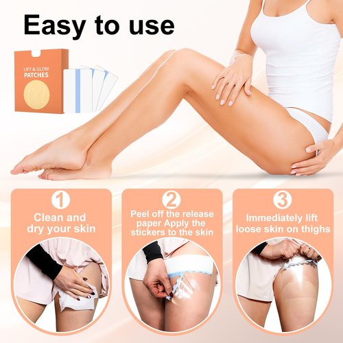 10PCS Hey Nip Thigh Lift Tape,Lift and Glow Patches Legs,Instant Lift Invisible Patches,Transparent Anti-Chafing Skin Lifting & Firming,Invisible Waterproof Adhesive Body Tape,for Inner Thighs