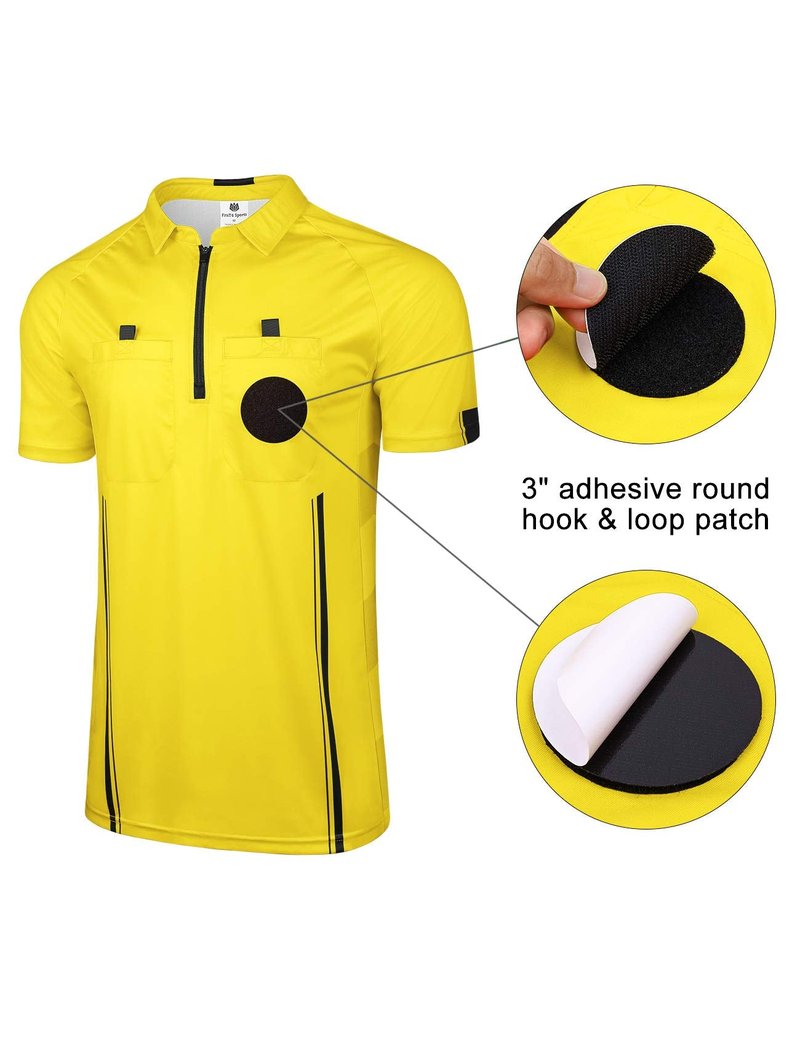 FitsT4 Sports Pro Soccer Referee Jersey Short Sleeve Ref Shirts Yellow 3X-Large