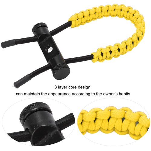 SPYMINNPOO Bow Wrist Sling, Wrist Sling Wrist Strap Hand-Knitted Cord Rope Adjustable for Training Exercising(Yellow) Leisure Sports