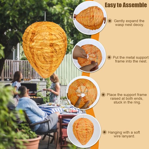 Gardening Waterproof Hanging Nest Decoy Decoration for Patio, Garden, Porch, Deck, Yard - 2 Packs