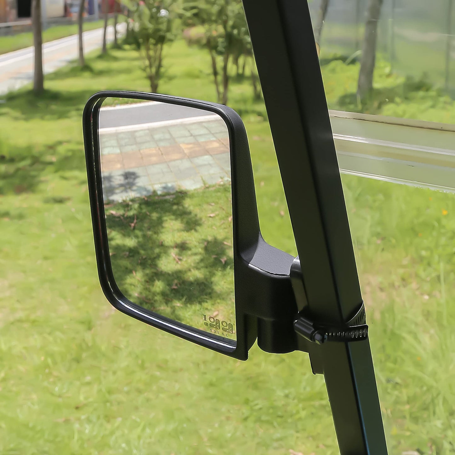 10L0L Golf Cart Side Mirrors Compatible with Yamaha Club Car EZ-GO and Others Round or Square Tube Golf Cart Roof Bracket, No-drilling Required