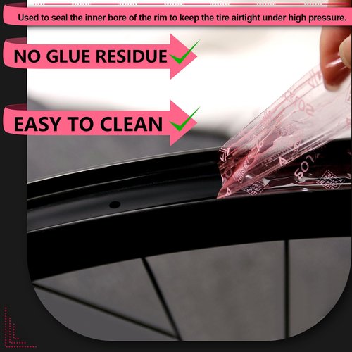 BUCKLOS Tubeless Rim Tape 17/19/21/23/25/28/30/32/35mm Width x 10m Length, Bike Wheel Rim Tape Suitable for Tubeless MTB/Road/Gravel Bikes Wheel Carbon Tubeless Kit -25mm
