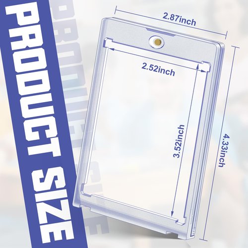 5 ct Magnetic Card Holders for Trading Cards, 35 pt Hard Cards Sleeves Case fit for MTG Cards, Standard Cards, Sports Cards, Baseball Cards Toploaders