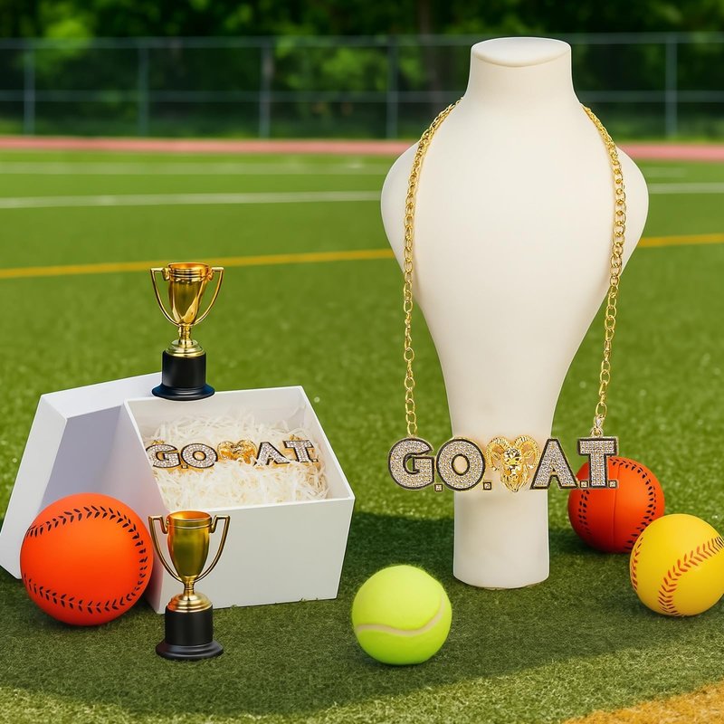 Loetere 1 Pcs Goat Chains Necklace Gold Champion Award Winner Prize Trophy Most Valuable Player Award for Adults Team Player Sports Football Soccer Baseball Softball Game Party Favor