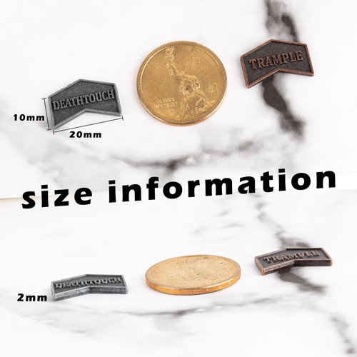36 Pieces Magic The Gathering Antique Metal Token Counter MTG Keyword Counters Creature Stats Buff Tokens for CCG Card Gaming Accessories