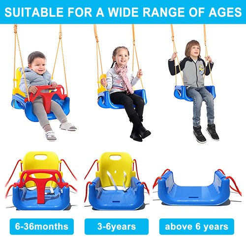 TALECO Gear Toddler Swing, 3-in-1 Swing Sets for Backyard, Baby Swing Outdoor/Indoor, Toddler Swing Set Suitable for Children 6 Months and Older