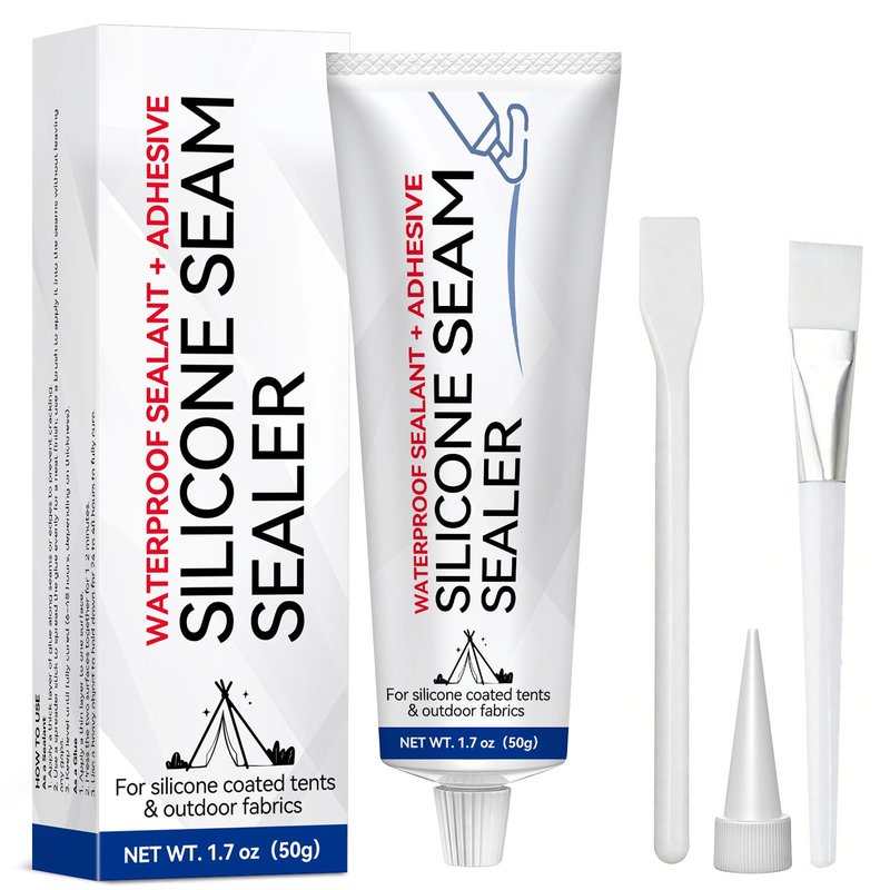 Paistely Silicone Seam Sealer, Flexible Sealant Adhesive Tent Seam Sealer Waterproof, Tent Repair Kit for Tents, Jackets, Sleeping Pads and Outdoor Fabric, Seals Seams on Nylon, Canvas and Vinyl(50g)