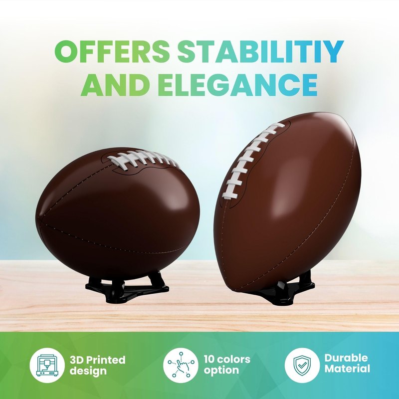 Radiant Displays Football Display Stand – Black – Premium Holder for Footballs & Rugby Balls – Vertical & Horizontal Display – Made in USA – Showcase Autographed, Signed & Collectible Balls