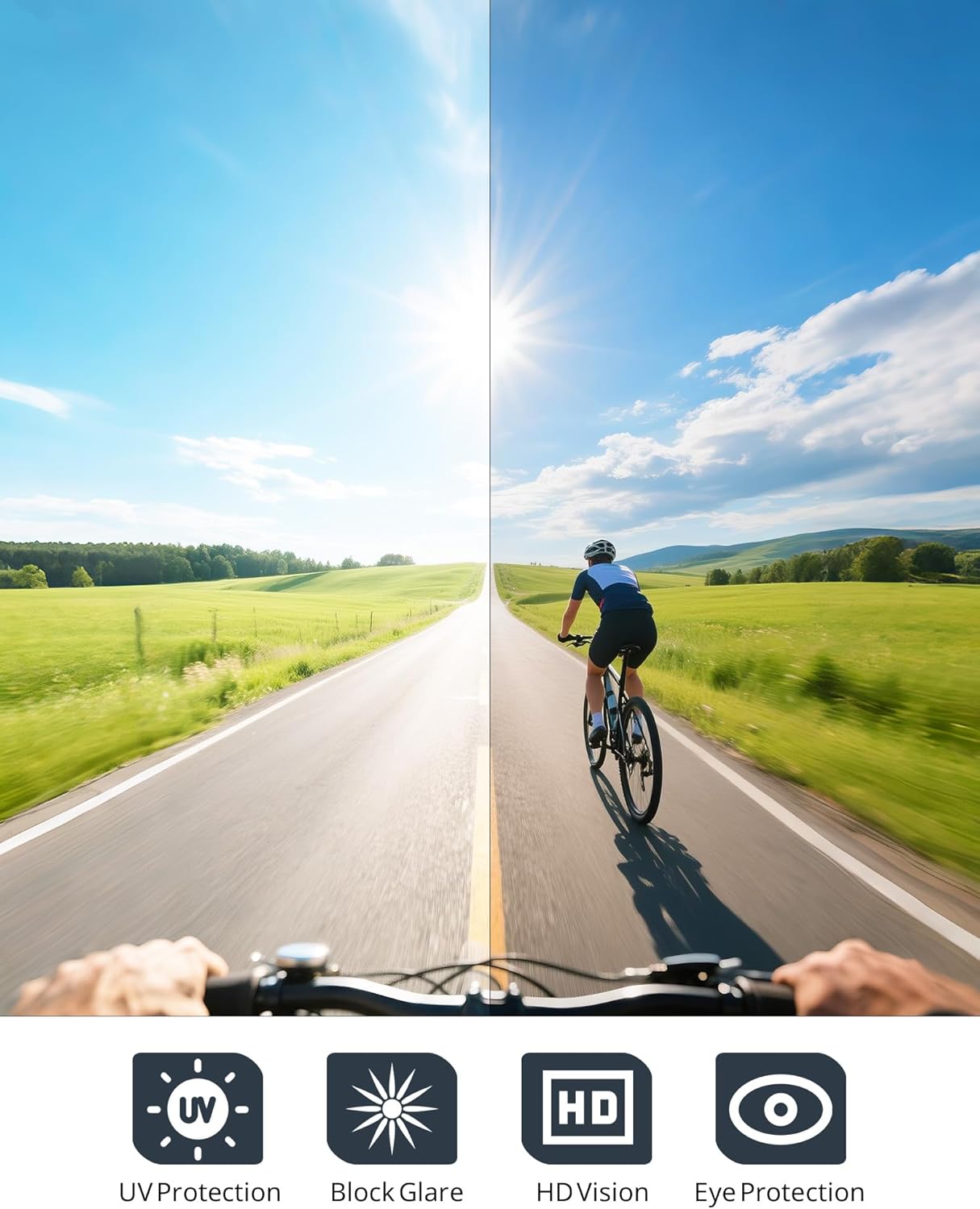 KALIYADI Polarized-Sunglasses Men Polarized Cycling-Sunglasses: Sports Sun Glasses for Running Cycling UV400 Protection