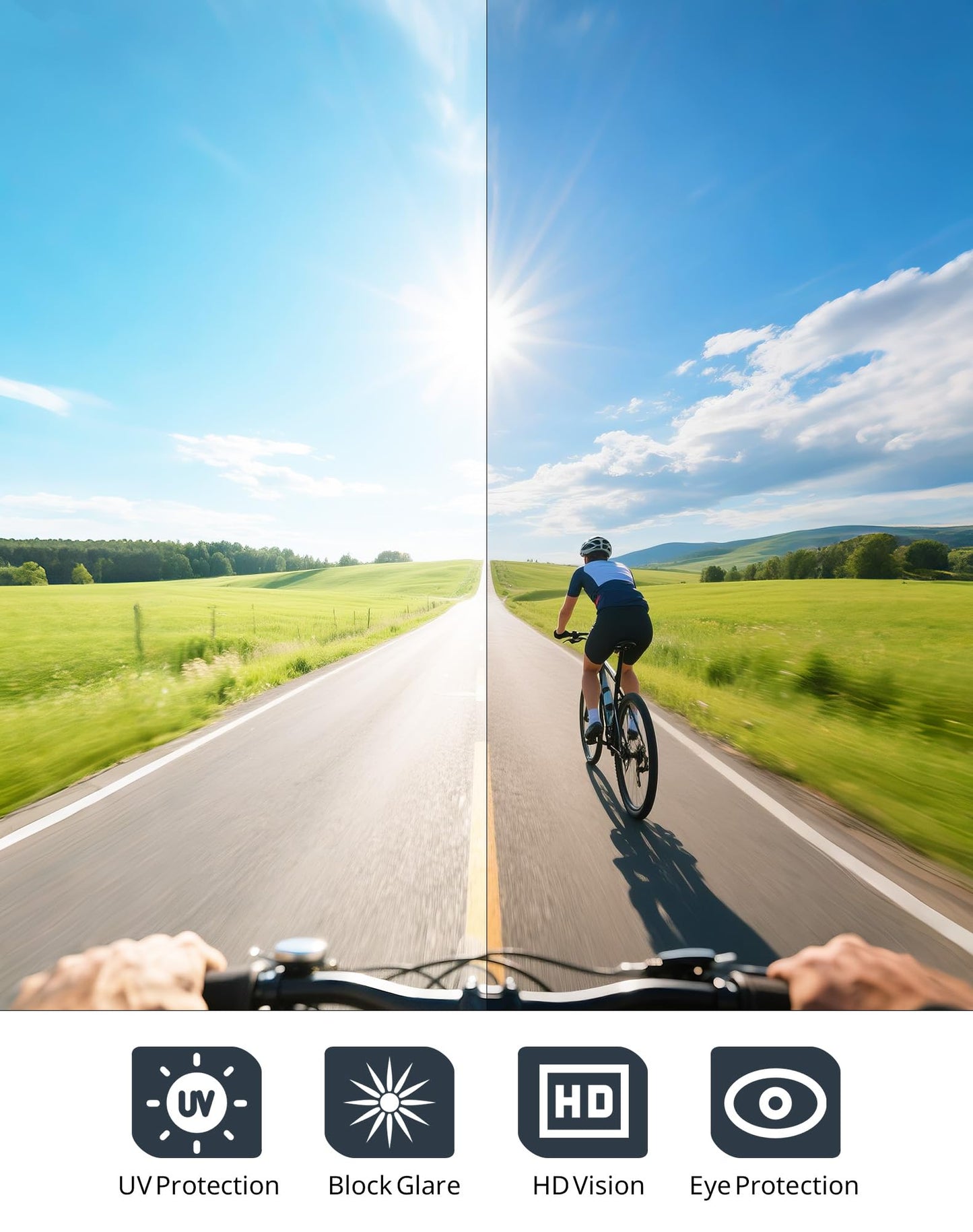 KALIYADI Polarized-Sunglasses Men Polarized Cycling-Sunglasses: Sports Sun Glasses for Running Cycling UV400 Protection