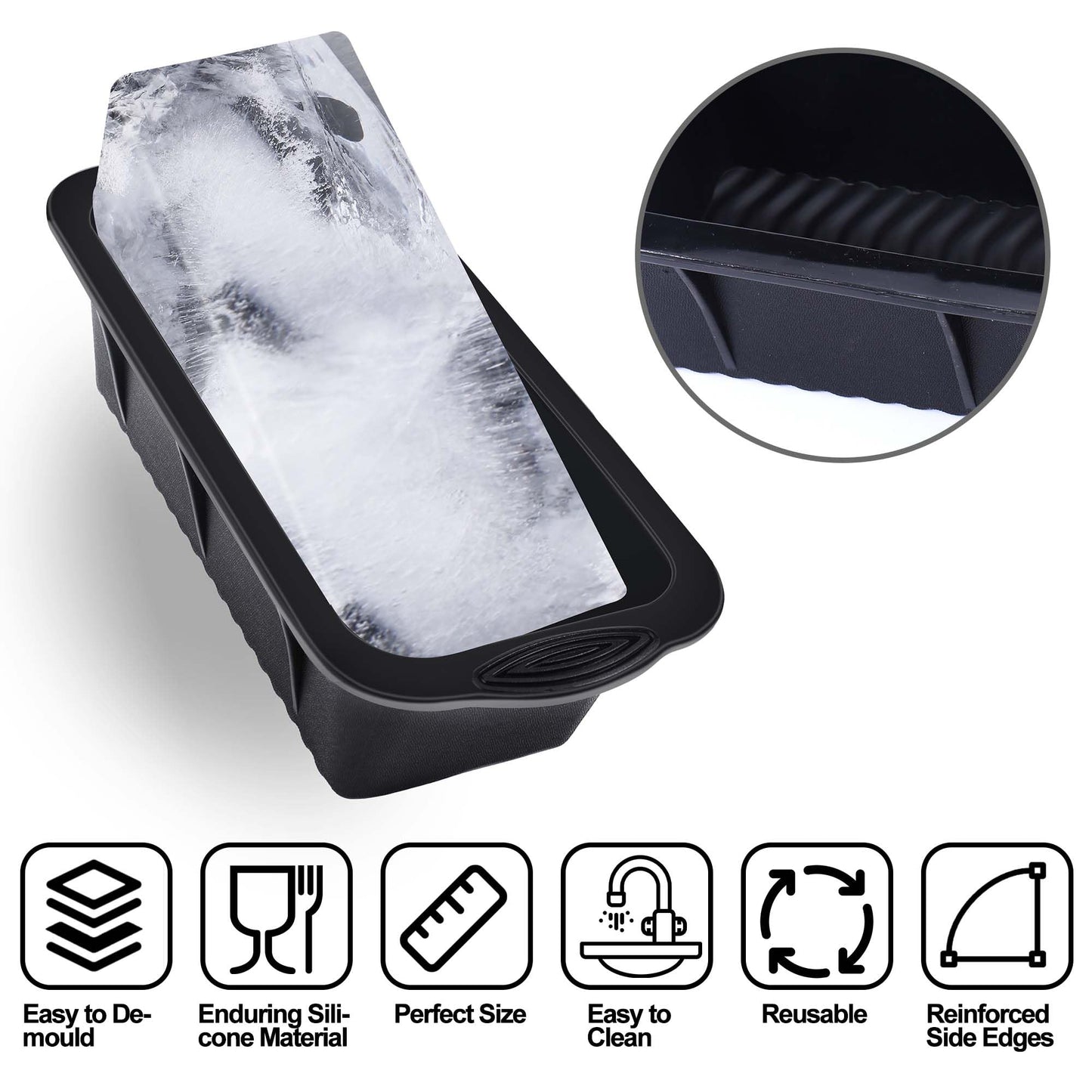 XANGNIER Extra Large Ice Block Mold,2 Pack 4.7lbs Ice Cubes for Cold Plunge or Coolers,Reusable Silicone Ice Molds for Ice Bath Chiller,Big Ice Tray