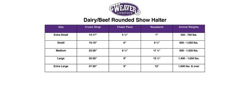 Weaver Leather Livestock Dairy/Beef Rounded Show Halter , Black , X-Small