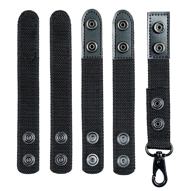 Duty Belt Keeper with Double Snaps(Set of 4) +1 Strong Metal Key