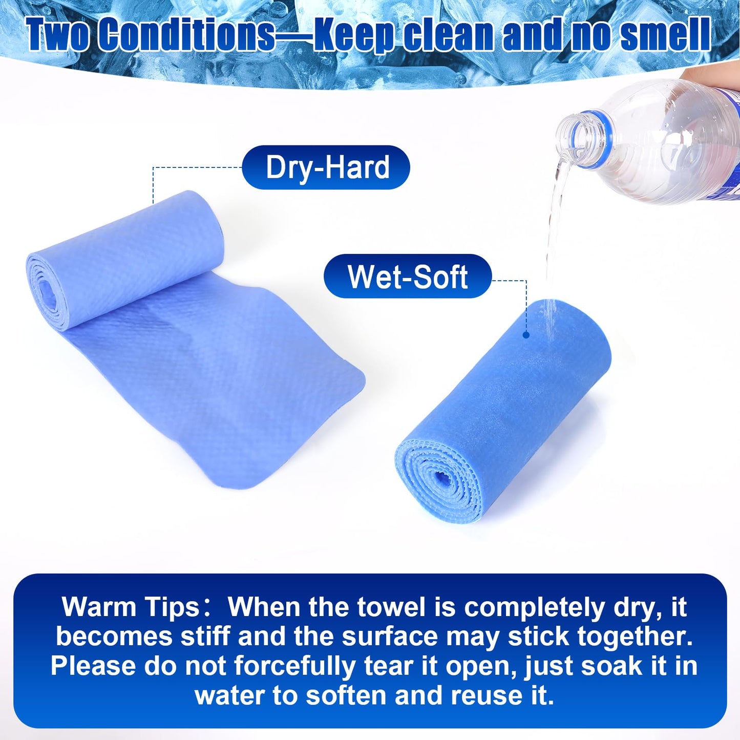3 Pack Lengthened PVA Cooling Towels for Neck and Face,Instant Ice Cooling Neck Wraps with UPF 50+,Cooling Rags Long-Lasting for Hot Weather,Mini Neck Coolers for Summer Heat