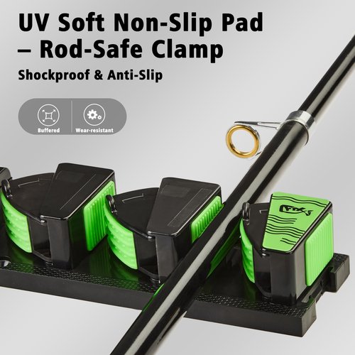 TORIOX Expandable Fishing Rod Holder,Wall-Mounted Fishing Rod & Combos Rack for Garage – UV Silicone Spring Clip, Space-Saving Storage Rack with Free Lure Holder