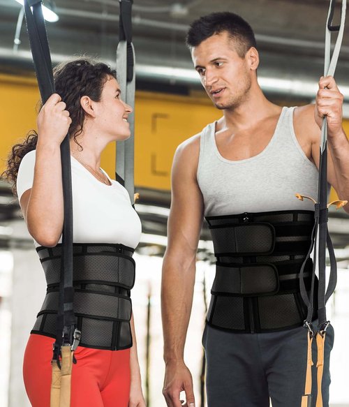 MOLUTAN Waist Trainer Trimmer for Men Tummy Control Shapewear Neoprene Sweat Belt for Weight Loss Slimming Body Shaper (Black, X-Large)