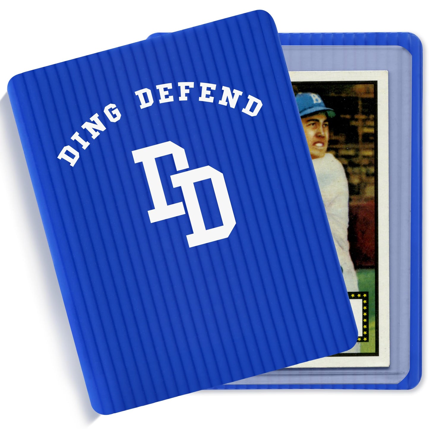 110 Pack Ding Defend Trading Card Shipping Protectors Hard Plastic Card Slab - Guard for Collectible Cards, Mailing Sheet & Hobby Supplies - 3.5 x 4.5 Inches, Blue Corrugated Packaging Pads