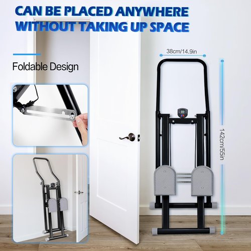 Vyrelis Stair Stepper with 3-Level Adjustable Resistance, Foldable Stair Climber & Vertical Climber for Home Workout,Full Body Cardio Exercise Equipment for Home Gym