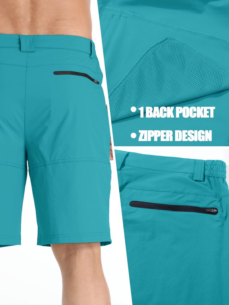 TACVASEN Men's Summer Hiking Cargo Shorts Lightweight Quick Dry Casual Golf Dress Tactical Shorts with Pockets Fishing Work Lake Blue 36