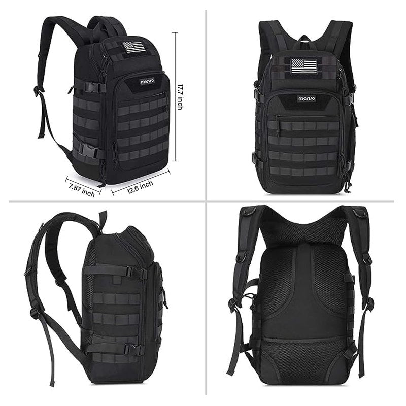 MOSISO 30L Military Tactical Backpack for Men, Army Backpack Military Daypack 3 Day Assault Pack Hiking Rucksack Bug Out Bag, Black