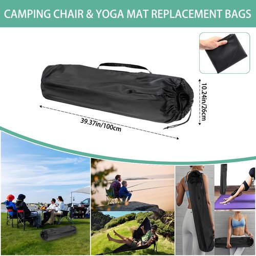 1 Pack Outdoor Portable Chair Bags, Foldable Camping Chair, Yoga Mat, Hammock, Fishing Rod, Tripod, Tent, Umbrella Replacement Bags - Nylon Storage Bags with Handles for Travel(Chair is Not Included)
