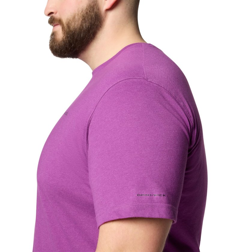 Columbia Mens Thistletown Hills Short Sleeve T-Shirt, Razzle Heather, 1X