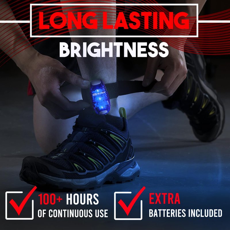 4 Pack LED Safety Light, Clip on Reflective Gear Lights for Walking at Night, Running, Jogging, High Visibility Strobe Light Accessories for Runners, Kids, Hiking, Kayak, Cycling, Camping, Boat Blue
