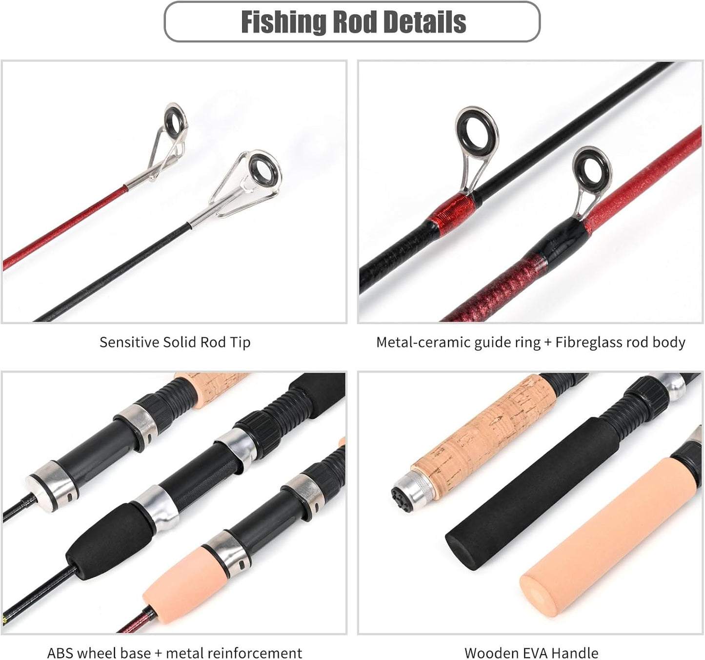 1 Set Fishing Rod with Fishing Reel Short Portable Winter Outdoor Ice