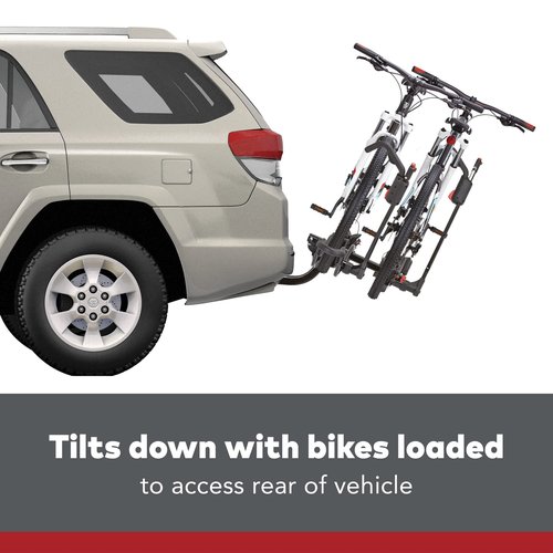 Yakima Tray Hitch Bike Rack, Rear Vehicle Bicycle Carrier w/ Tilting Tray & Adjustable Spacing for 2 Bikes, Fits 20 to 27.5 Inch Wheel Size, HoldUp 2”