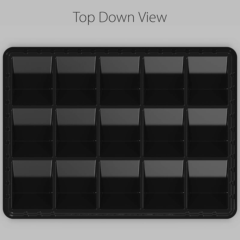 TitanShield 15-Cell Card Sorting Tray - Stackable Heavy Duty Sleeved Cards Only
